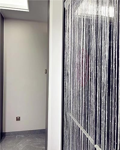 ave split Decorative Door String Curtain Wall Panel Fringe Window Panel Drapes Room Divider Blind Divider Tassel Screen Home 100cm*200cm (white1) - color: White1