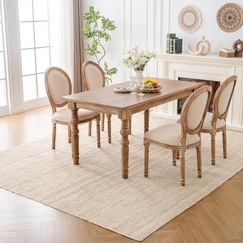 Shatex Jute Rug 8x10ft, Large Chunky Farmhouse Area Rug, Handcrafted Braided Rug, 100% Natural Jute Material, Ideal for Bedroom & Living Room, Heavy-Duty, Off-White - color: Off-white, size: 8' x 10' (Rectangular)