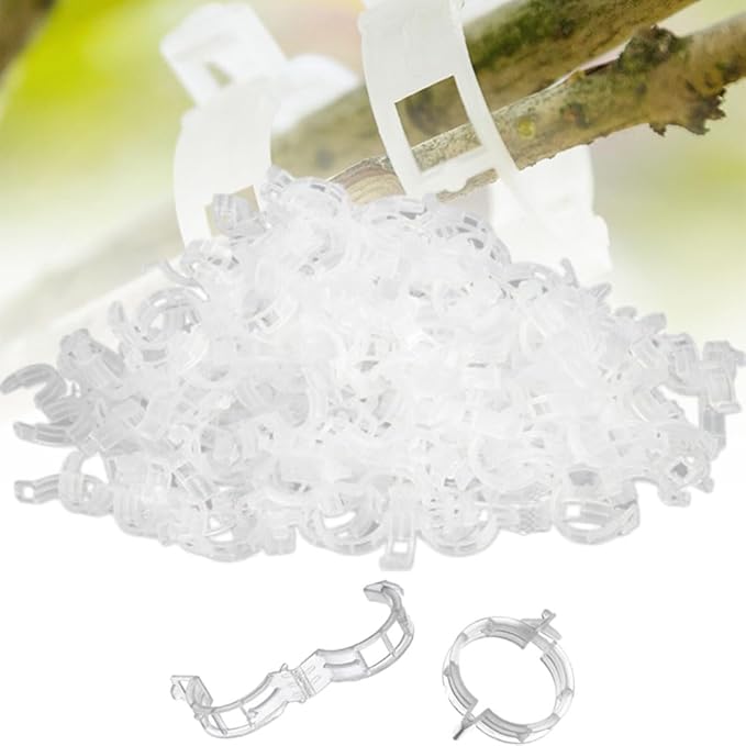 Thickened Plant Fixing Clip 100Pcs, 2025 Summer New Tomato Grape Vine Vegetables Plant Fixing Clips, Upgrade Plant Support Clips Reusable Garden Clips Secured Plastic Plant Clip (200, White)