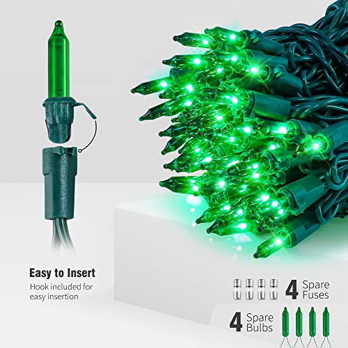 Hopolon St. Patrick's Day Mini String Lights, 2PACK 50Count 13Feet Incandescent Bulb Waterproof Green Fairy Lights Plug in for Indoor Outdoor Halloween Party Patio Christmas Decor,Green - color: Green,Green Wire, size: 2PACK, 50 count