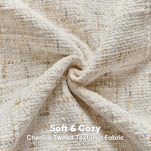 HAUSSY Pack of 2 Pillow Covers 18x18 Inch, Reversible Chenille Decorative Throw Pillows Farmhouse Neutral Cushion Covers Home Decor Soft Pillowcases for Couch Living Room Sofa Bed, Cream(Covers Only) - color: Cream, size: 18" x 18" (Pack of 2)