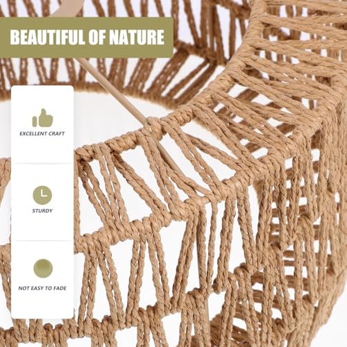 BESTOYARD Straw Rope Lampshade Woven Ceiling Light Cover 11.81X5.90In Rustic Pendant Lamp Shade Replacement for Indoor Home Bar Tea Room Decor