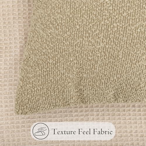 JoraLion 14x26 inch Boucle Lumbar Pillow Cover, Camel Woven Texture Neutral Long Pillow Cover Breathable Cushion Case for Couch Sofa Bed Living Room Home Decor (Cover Only) - color: Camel, size: 26" x 14" (Pack of 1)