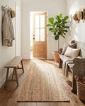 Rugs.com - Braided Jute Rug – 5 Ft Runner Natural Jute Rug – Modern Flatweave for Hallways, Entryways, and Kitchens - size: 2' x 5' (Runner)