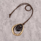 Leather Necklace for Women Long Boho Pendant Hippie Choker Necklace Bohemian Layered Leather Rope Wooden Jewelry Gifts - style: Bohemian Hippie Necklace