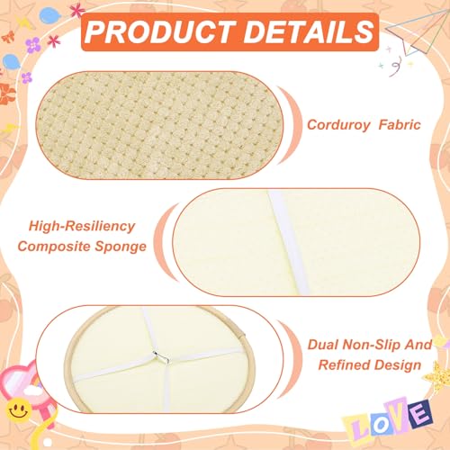 uxcell Round Stool Cushion, 10 x 10 Inch Round Seat Pads with Elastic Straps, Anti-Slip Soft Round Pad Chair Seat Cushions for Dining Chairs Kitchen Bar High Stool, Light Camel - color: Light Camel, size: 10 x 10 Inch
