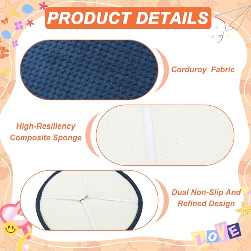 uxcell Round Stool Cushion, 10 x 10 Inch Round Seat Pads with Elastic Straps, Anti-Slip Soft Round Pad Chair Seat Cushions for Dining Chairs Kitchen Bar High Stool, Dark Blue - color: Dark Blue, size: 10 x 10 Inch
