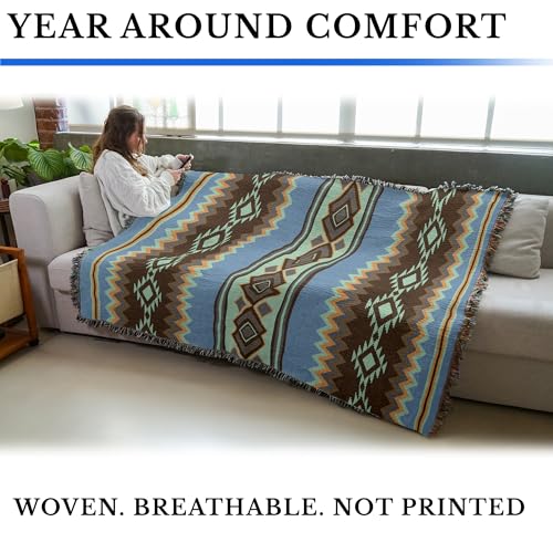 Pure Country Weavers Homestead - Western Tapestry Throw Blanket Woven from Cotton - Made in The USA (72x54) - color: Homestead