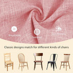 ELFJOY 4 Pack Chair Cushions for Dining Chairs Chair Pads Cushion for Kitchen Office Tufted Textured Square Seat Cushion with Ties (16" Light Pink) - color: Light Pink