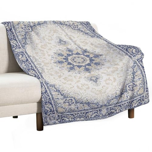 Boho Flowers Throw Blanket,Country Neutral Chic Abstract Floral Art Burlap Linen Farmhouse Pattern Soft Throw Blanket for Couch Sofa Camping Office Travel Home Bedroom Decor All Seasons 30"x40" - color: Boho-17, size: 30x40in