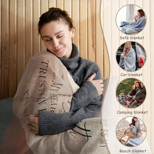 HIWX Boho Christian Blanket, the Lord is My Shepherd Bible Verse Abstract Mountain Throw Blanket for Home Bedroom Living Room Couch Bed Decor, Christian Gifts for Women, 50x60 Inches - color: Strength, size: 50“L x 60”W