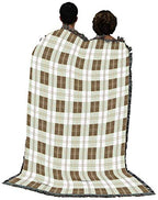 Soft Greyish Grey Plaid Blanket - Gift Tapestry Throw Woven from Cotton - Made in the USA (72x54) - color: Soft Grey