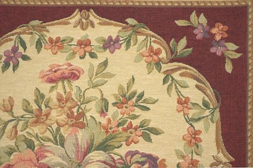 Charlotte Home Furnishings Decorative Pillow Cover 18x18 in, Bouqet Floral Red Couch Throw Pillows for Bed and Sofa, Square Tapestry Cushion Cases for Living Room, European Cotton Jacquard Woven - color: Floral Red