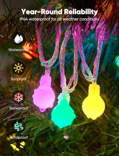 Minetom Globe String Lights, 33 Feet 100 Led Fairy Lights Plug in, 8 Modes with Remote Mini Globe Lights for Indoor Outdoor Bedroom Party Garden Christmas Tree Easter Decoration, Pink + Multicolor - color: Pink + Multicolor, size: 100LED