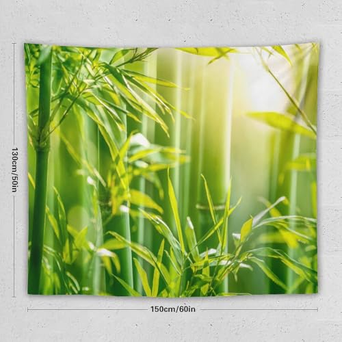 HZOHNAGO Bamboo Tapestry Bamboo Leaf Sunshine Nature Printed Wall Tapestry Painting Wall Hanging for Bedroom Living Room Dorm 60" W x 50" H - color: Bamboo-1, size: 60"L x 50"W