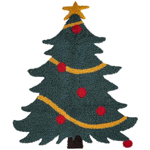 Adabana Christmas Tree Pillow Covers 18x18 Inch Farmhouse Tufted Star Winter Decorative Throw Pillow Cover Holiday Cushion Case Decor for Couch Living Room Sofa Bedroom(Dark Green) - color: Christmas Tree:dark Green