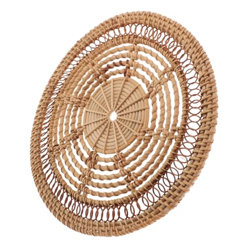 PRETYZOOM Handmade Nordic Woven Wall Basket Decor Bohemian Style Rustic Rattan Wall Art for Living Porch Kitchen for Home Interior