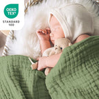 Love's cabin 100% Cotton Muslin Blanket, 6 Layer Lightweight Breathable Gauze Throw Blanket 50 x 60 Inches, Soft All Season Blanket for Couch, Bed, Sofa, Sage Green - color: Sage Green, size: Throw(50"x60")
