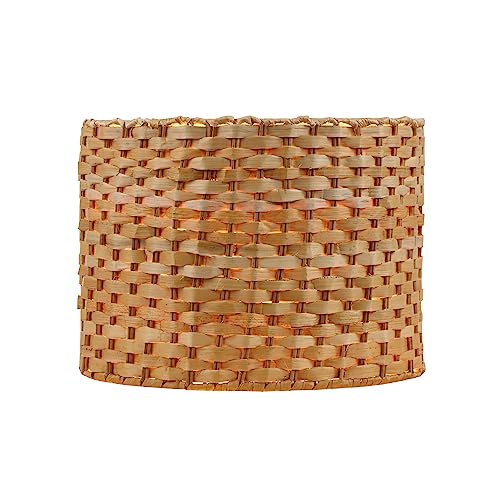 Aspen Creative 31602, Drum Spider Lamp Shade, Natural Banana Leaf, 12" Top x 12" Bottom x 9" Height - color: Banana Leaf