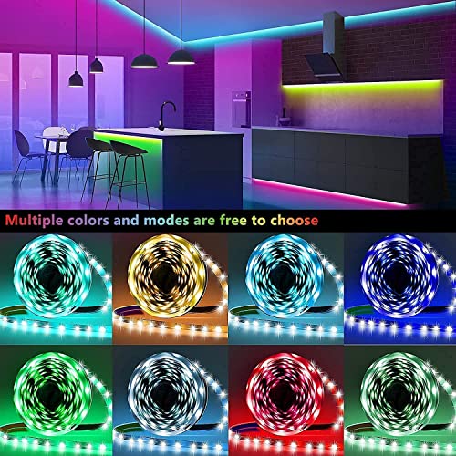 Tenmiro 65.6ft Led Strip Lights Smart Led Light Strips Music Sync Color Changing LED Lights App Control Led Lights for Bedroom Party Home Decoration - size: RGB 65.6FT