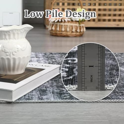 Vintage Luxury Ethnic Unique Floral Pattern Tapue Black Carpet 2x3 Contemporary Soft Durable Rugs for Living Room Bedroom Diningroom Nursery Guestroom Office Classroom Easy Clean Decor Rug - color: A, size: 2x3