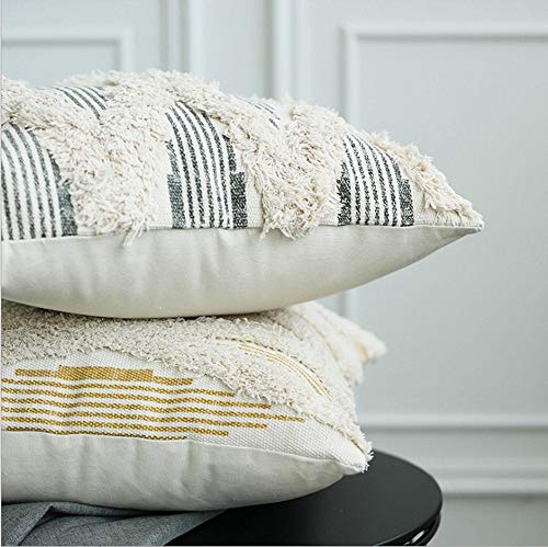 LEVINIS Grey Throw Pillow Covers 18 x 18 Inch - Decorative Throw Pillow Covers for Sofa Couch Bedroom Living Room Car - color: Grey Striped, size: 18" x 18" (Pack of 1)