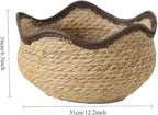 Wave Woven Planter Basket for Indoor Plants - Compact Multi-Use Storage Basket for Flowers, Farmhouse Home Decor - Fits Fresh/Artificial Plants(L)