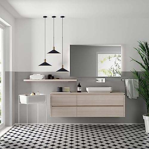 KCO Lighting Farmhouse Matte Black Barn Pendant Light 1-Light Mid Century Dome Pendant Lighting Industrial Cone Hanging Light Single Kitchen Island Light Fixture for Dining Room (Black) - color: Black