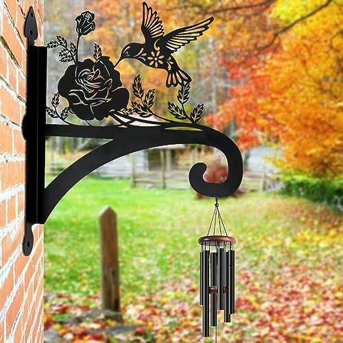 Hanging Plant Hanger Bracket Plant Hooks for Hanging Baskets Heavy Duty Decorative Hummingbird Silhouette Wall Mounted Hanging Plant Hangers Outdoor for Flower Pot Bird Feeder Wind Chimes - color: Hummingbird