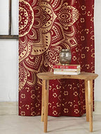 Popular Handicrafts Indian Hippie Bohemian Beautiful Ombre Maroon Color Mandala Curtain Panels Gold - color: Maroon Gold, size: 38"W x 83"L (Pack of 2)