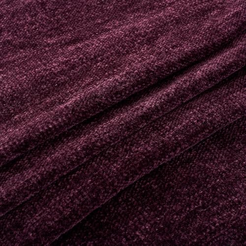 Chenille Throw Blanket for Couch with Tassels,60"X80" Soft Cozy Lightweight Knitted Boho Decorative Blankets for Bed and Sofa,Aubergine - color: Aubergine, size: 60"x80"