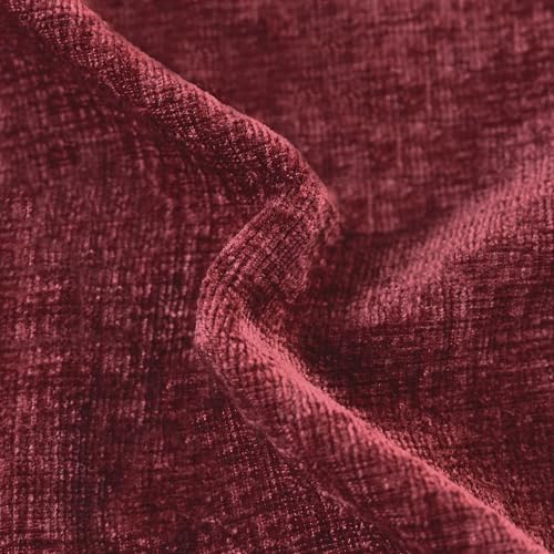 CaliTime Christmas Throw Pillow Covers Decorative 16 X 16 Inches Pack of 2 Cozy Chenille Cushion Cases for Couch Sofa Bed Living Room Home Burgundy - color: Burgundy, size: 16" x 16" (Pack of 2)