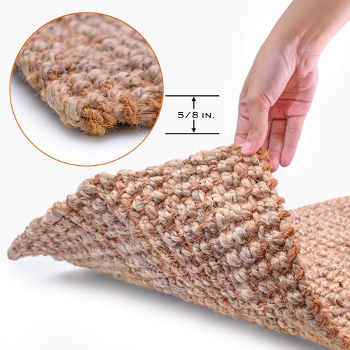 Jute Doormat 30x17 Inch, Jute Entryway, Braided Doormat, Natural Woven Welcome Mat