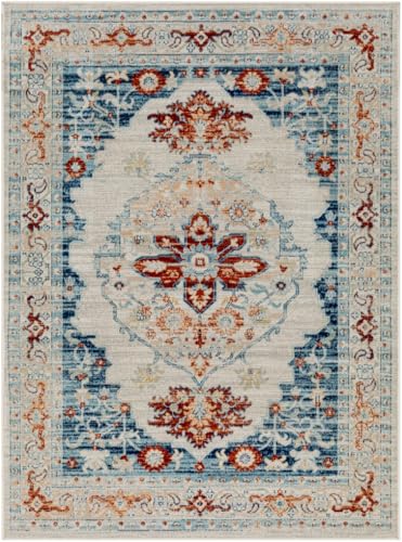 Traditional Floral Distressed Texture Vintage Rug for Living Room Diningroom Bedroom Playroom Nursery Room 2x3 Orange Beige Carpet Boho Washable Kitchen Hallway Office Thin Area Rugs - color: L, size: 2x3ft