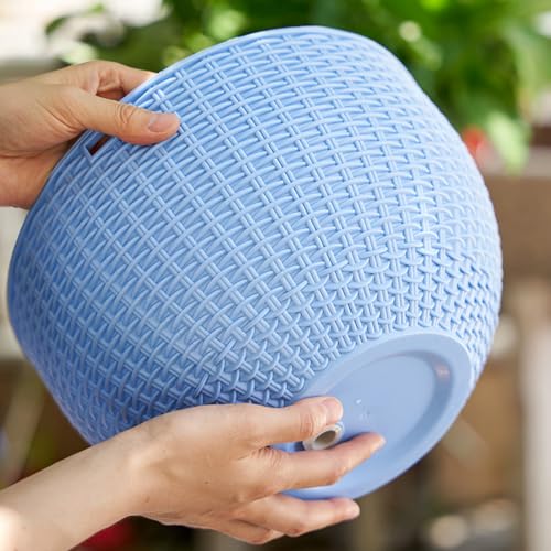 Rattan Styles Hanging Planter Flower Pots Hanging Basket for Indoor Outdoor Plant Home Garden Balcony Decoration - color: Green