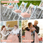 Buryeah 12 Pcs Flannel Throw Blanket Bulk 50 x 60 in Sleepover Blanket Outdoor Wedding Throw Lightweight, Oeko-tex Standard 100 Certified for Sofa Homeless Gifts (Pastel Pink) - color: Pastel Pink