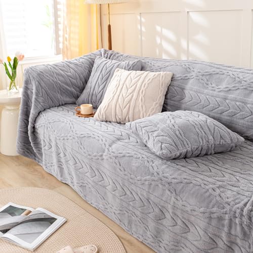 YUSOKI Sherpa Large Throw Blanket Single Layer,Light Weight(1.7lb),320GMS-3D Stylish Design for Gift Home Decor (Light Grey,50"x65") - color: Light Grey, size: Throw (50" x 65")