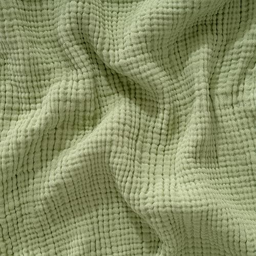 Muslin Blanket - Pure 100% Turkish Cotton Airy Soft Light Versatile Gauze Throw Blanket for Bed, Couch, Sofa (Sage Green, Throw Size (50" x 66" inch)) - color: Sage Green, size: Throw Size ( 50" x 66" inch )