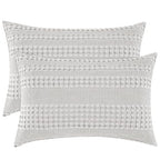 PHF 100% Cotton Waffle Pillow Shams Standard Size, 2 Pack 20" x 26" Soft Skin-Friendly Pillowcases, No Filling, Aesthetic Woven and Breathable Waffle Weave Pillow Case Covers for Bed, Light Grey - color: Light Grey, size: 26" x 20" (Pack of 2)