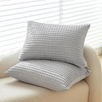WARMDERN Grey Pillow Covers Queen Standard Pillow Cases Soft Microfiber Pillow Cases Set of 2 Boho Textured Pillowcase with Envelope Closure(Grey, Queen/Standard 20x26 Inches) - color: Gray, size: 20" x 26" (Pack of 2)