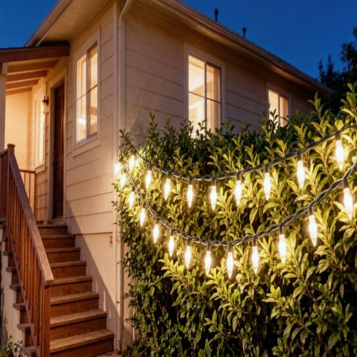 100 LED Warm White Green Wire Christmas String Lights, UL Certified and Commercial Decorative Lighting String 35 Ft, for Indoor Outdoor Christmas Trees, Patio, Trees. - color: Warm1