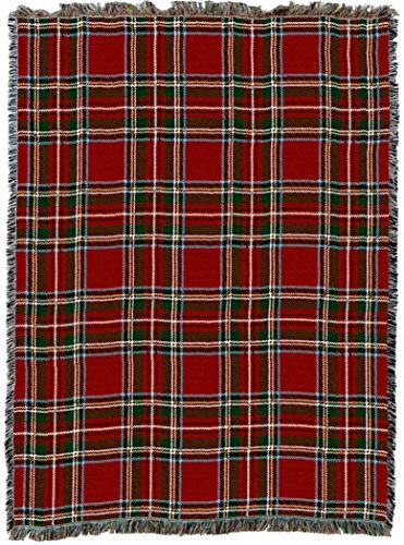 Pure Country Weavers Plaid Blanket Stewart Royal Tartan - Patterns Gift Tapestry Throw Woven from Cotton - Made in the USA (72x54) - color: Stewart Royal