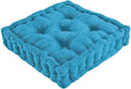 Collections Etc Tufted Padded Boosted Cushion and Support - Plush Seating for Chair with Carrying Handle, Blue