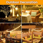 Dailyart Globe String Lights, 200Led 75FT Waterproof Fairy Lights Plug in 8 Modes with Remote Control, Brightness Adjustable &Timing String Lights Indoor Outdoor, Fairy Lights for Bedroom, Warm White - size: 75FT