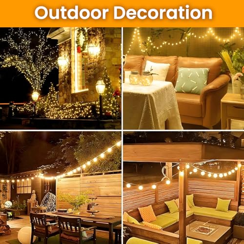 Dailyart Globe String Lights, 200Led 75FT Waterproof Fairy Lights Plug in 8 Modes with Remote Control, Brightness Adjustable &Timing String Lights Indoor Outdoor, Fairy Lights for Bedroom, Warm White - size: 75FT