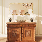 Kelly Miller 24x48 Inch Gold Scalloped Mirror, Large Rectangular Wavy Edge Bathroom Vanity Wall Mirror Decorative for Bedroom Living Room Entryway Fireplace Mantle - size: 48"L x 24"W