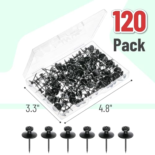 Mr. Pen- Double Headed Picture Hanging Nails, 120 Pack, Black, Tacks for Wall Hangings, Pins, Thumb Tacks, Picture Hangers - color: Black, size: 120 Pack