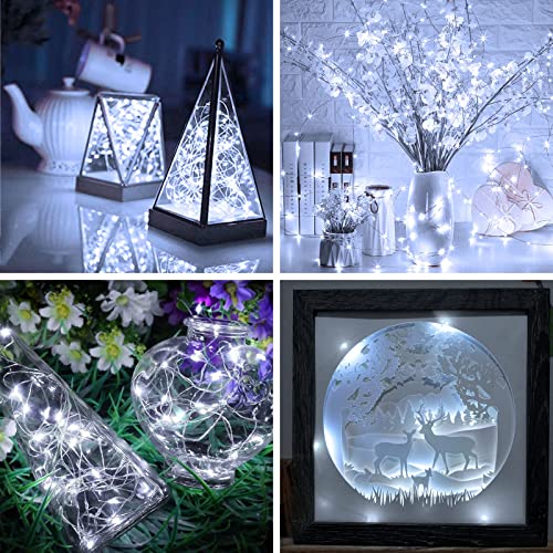 Olafus 16 Pack Fairy Lights Battery Operated, IP68 Waterproof Mini String Light, 7ft Small LED Bottle Light for Wedding Vase Centerpieces Table Decorations Christmas Indoor Party Jars Gift Cool White - color: Cool White