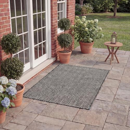 SAFAVIEH Outdoor Accent Rug 2'3"x5' - Courtyard Collection - Coastal Design, Black & Beige, Durable & Easy Cleaning, Ideal for Patio, Entryway, Mudroom, Backyard (CY8022-36621) - color: Black/Beige, size: 2'3" x 5' (Rectangular)