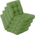 QILLOWAY Outdoor Seat/Back Chair Cushion Tufted Pillow, Spring/Summer Seasonal Replacement Cushions - Pack of 4 (Dark Green)